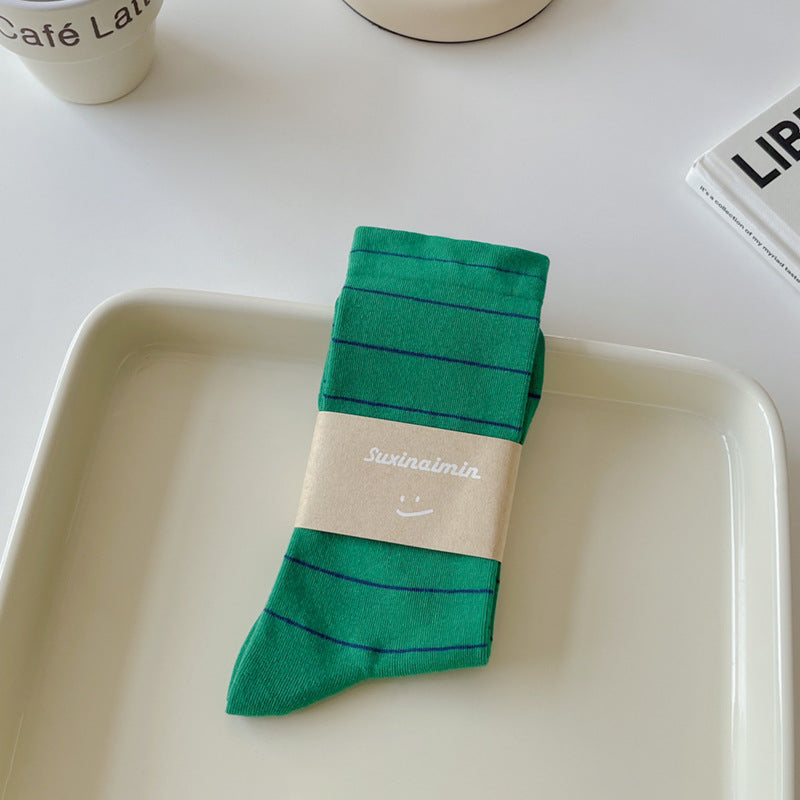 Simple Striped Soft Cotton Socks