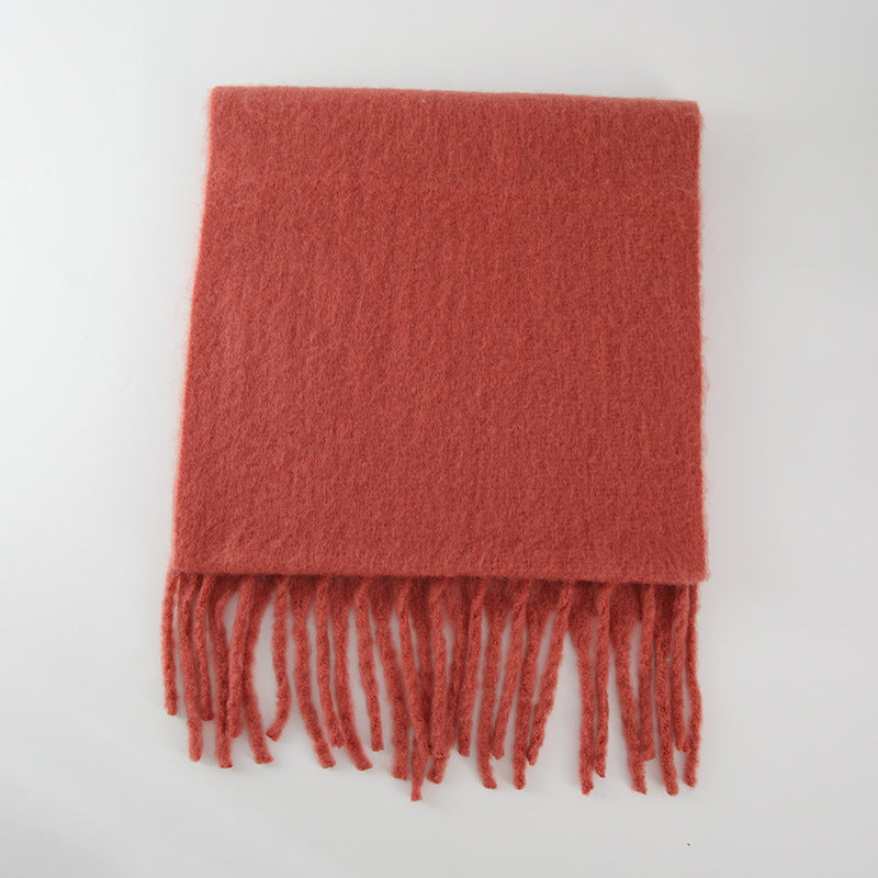 2+ Solid Color Tassel Mohair Scarves