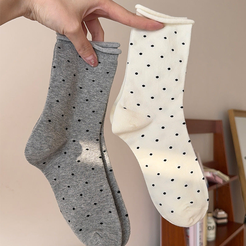 Polka Dot Simple Rolled Socks