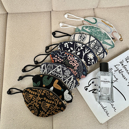 Minimalist Embroidered Mini Coin Purse Wallets