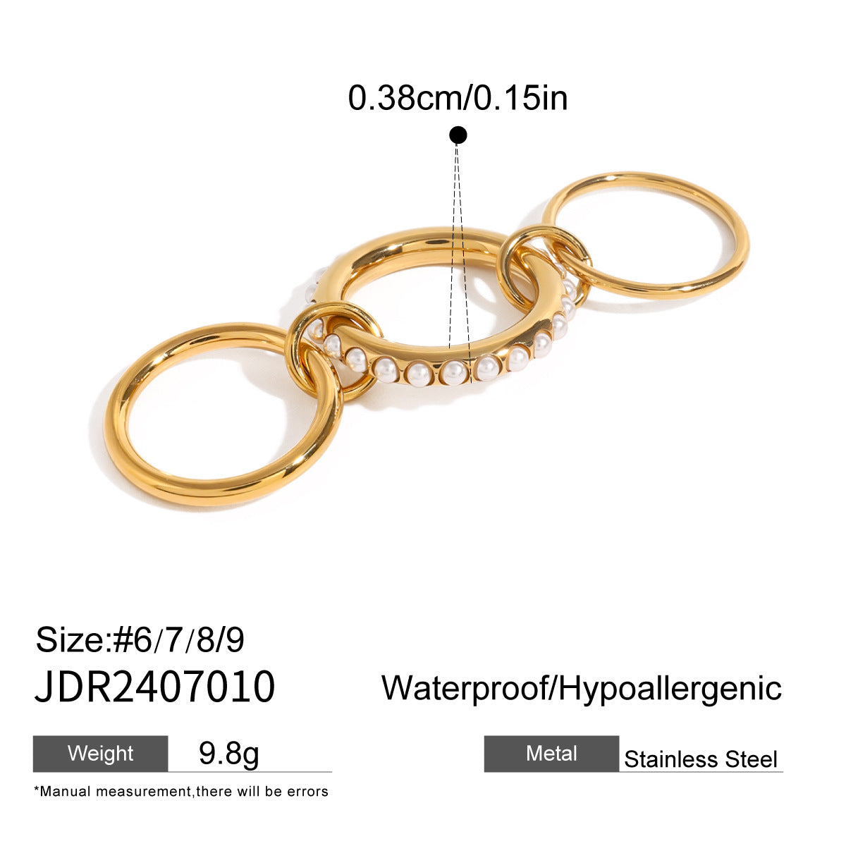 Pearl Zircon Layered Single Ring