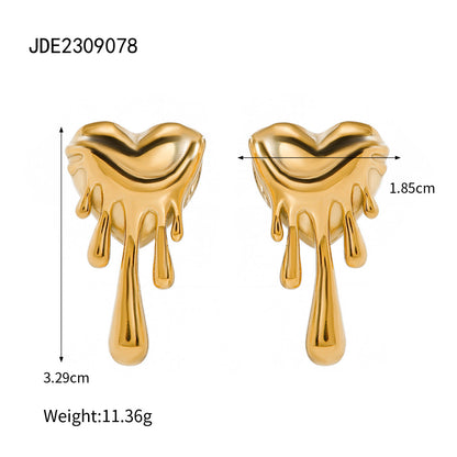 Sweet Love Shaped Punk Stud Earrings