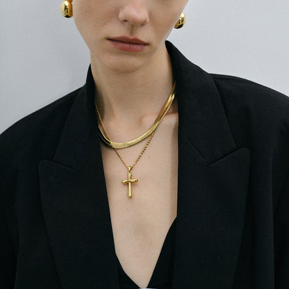 Simple Vintage Cross Pendant Nevklace