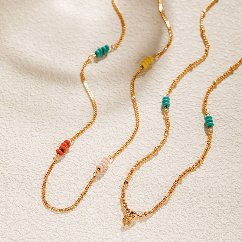 Simple Beaded Chain Necklace