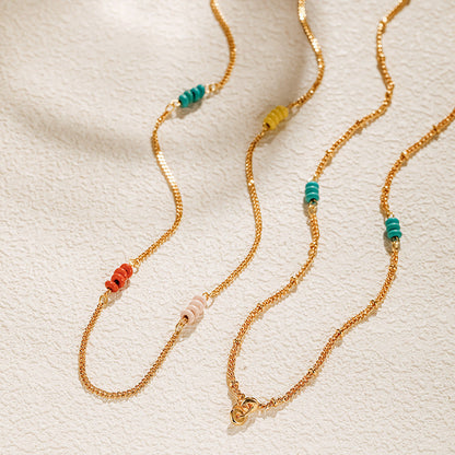 Simple Beaded Chain Necklace