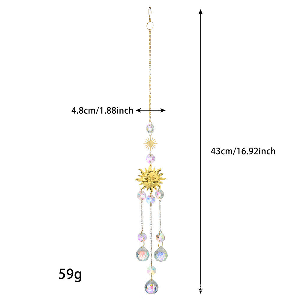 Metal Sum Moon Crystal Home Hangings