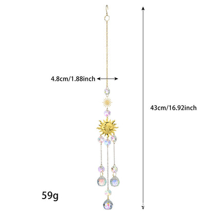 Metal Sum Moon Crystal Home Hangings