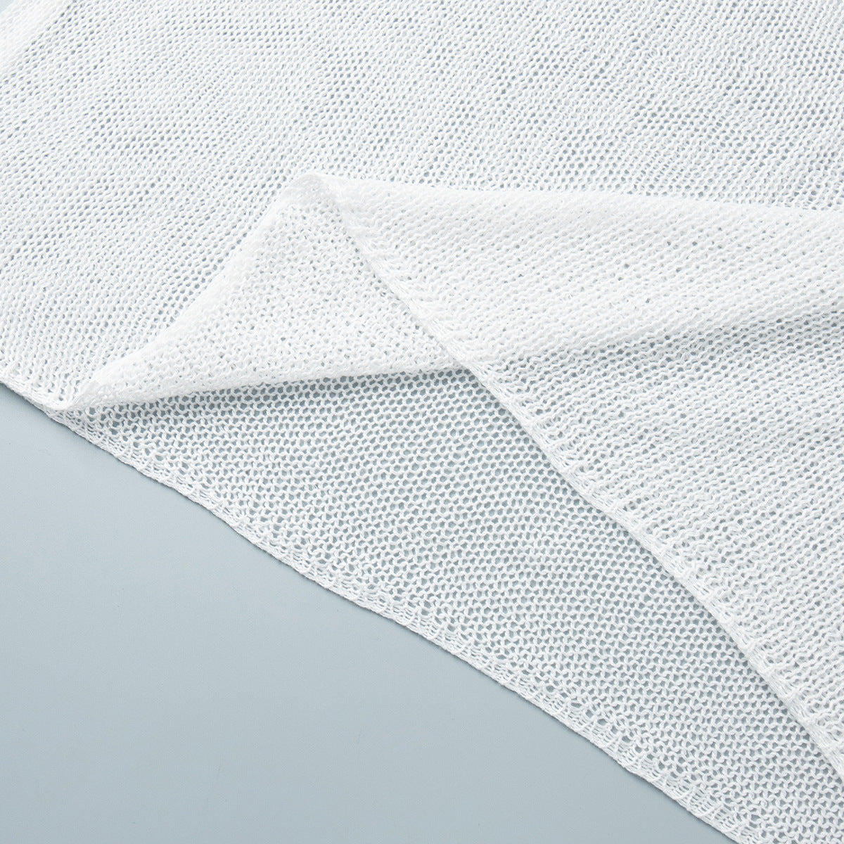 Minimalist Solid Color Knitted Hollow Out Top