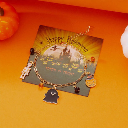 Cute Pumpkin Ghost Halloween Charm Bracelet
