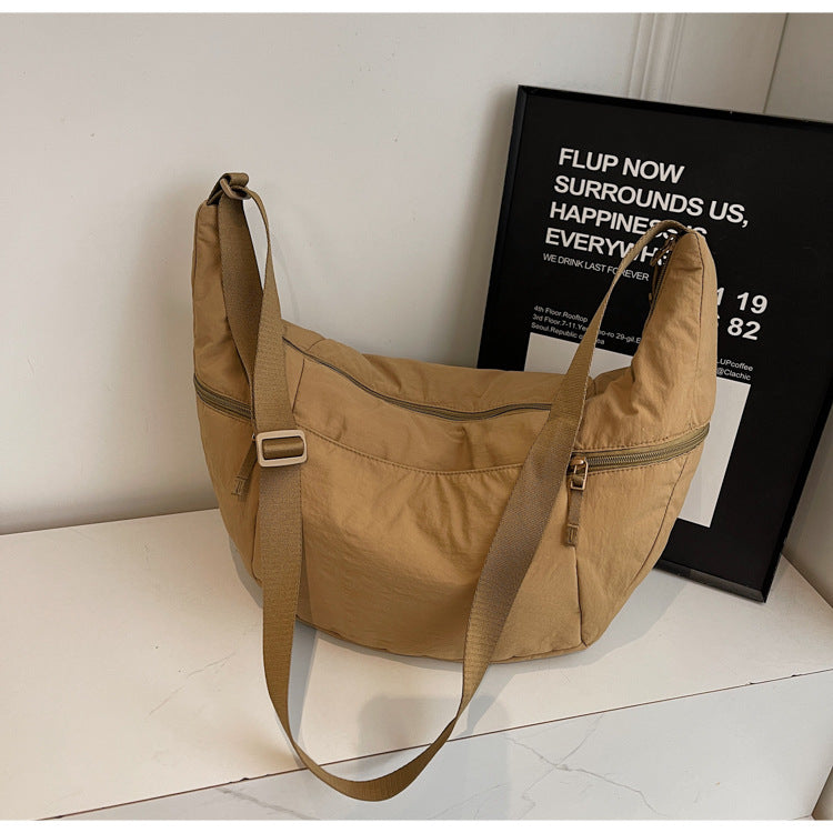 Casual Solid Color Nylon Shoulder Bag