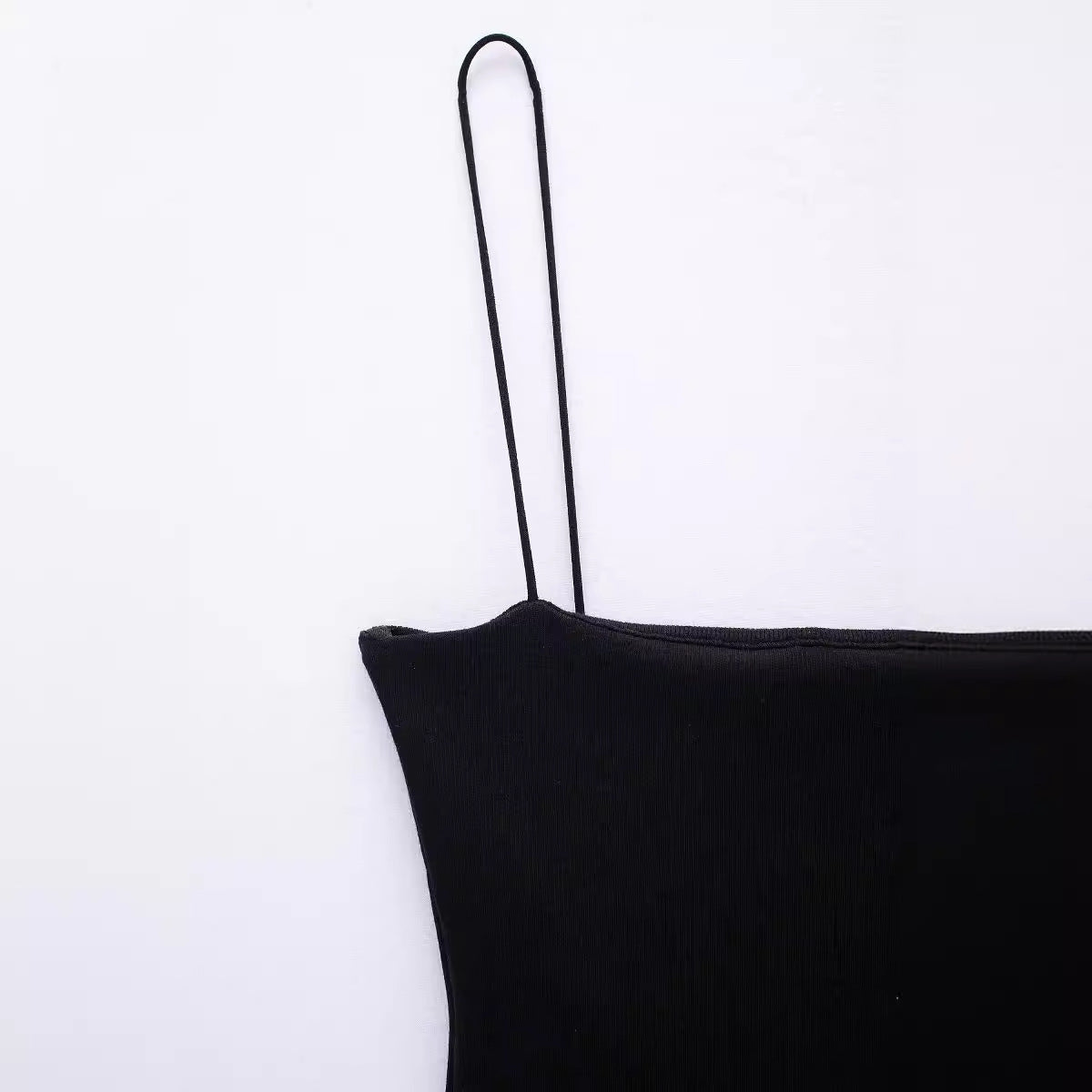 Solid Color Sleeveless Spaghetti Strap Dress