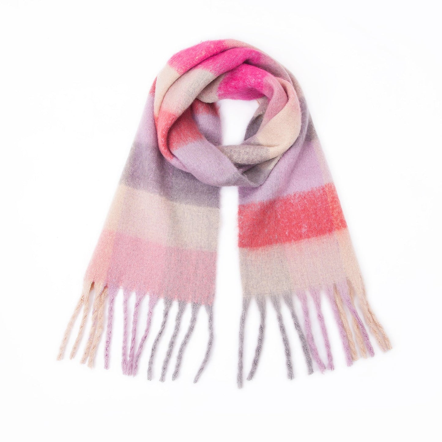 Coloful Plaid Tassel Scarves