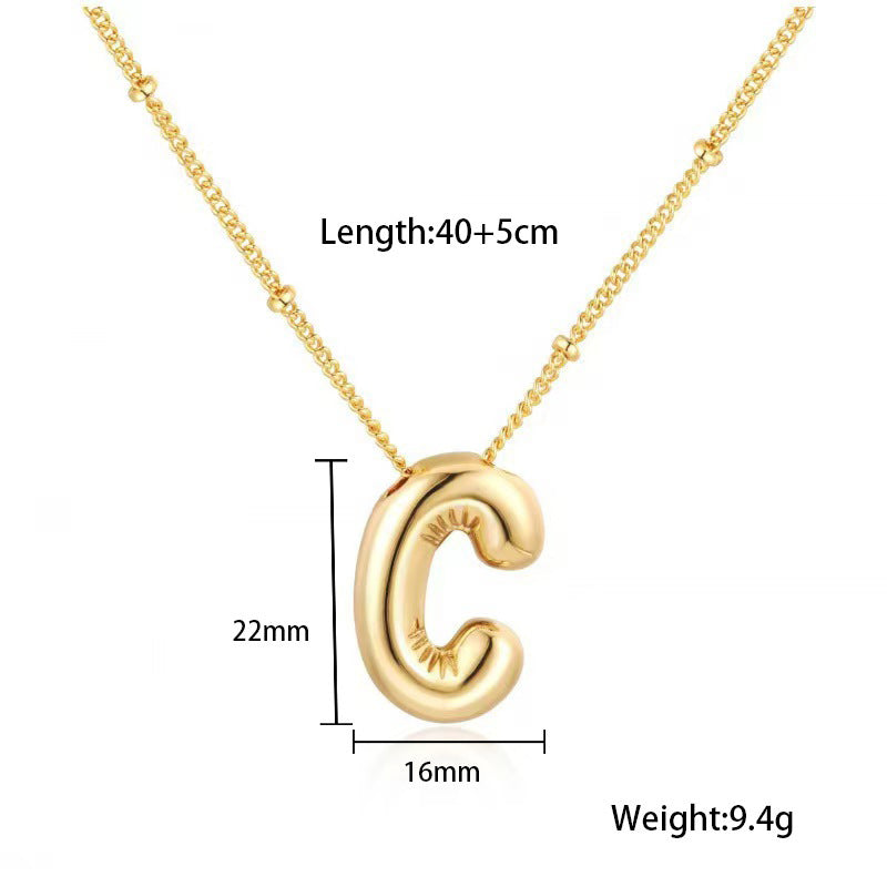Gold Plated Letter Pendant Necklace