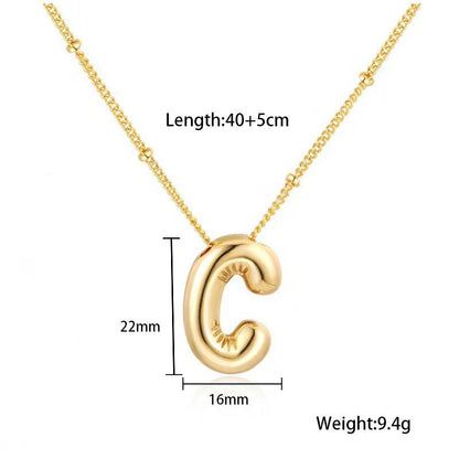 Gold Plated Letter Pendant Necklace
