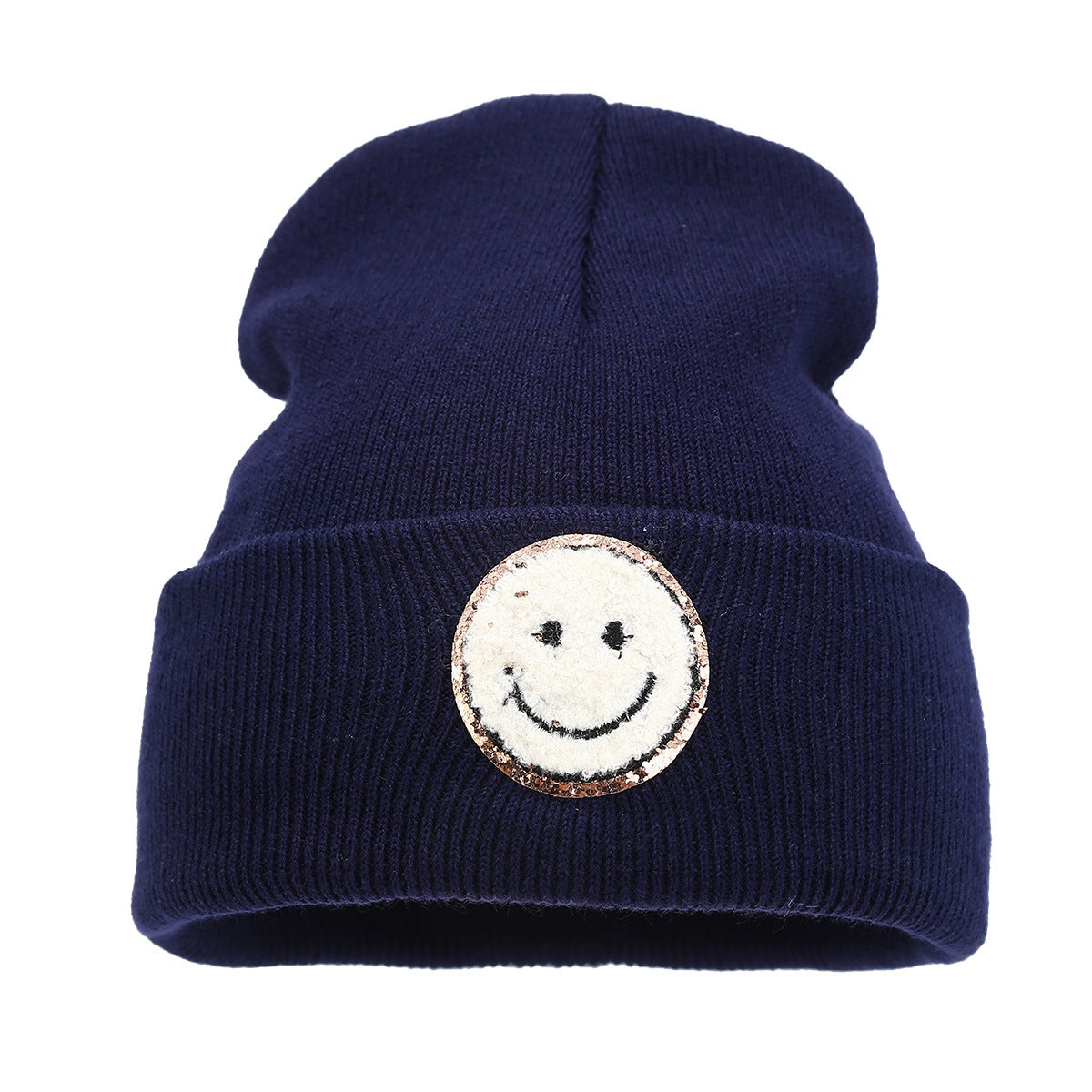 Simple Solid Color Letter Embroidery Knit Beanie