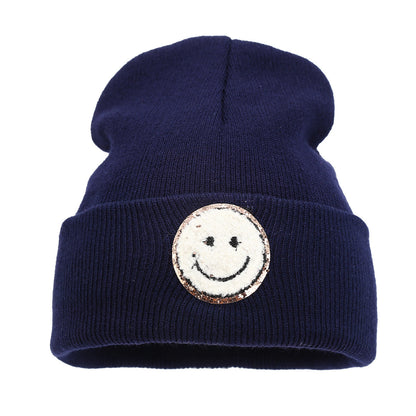 Simple Solid Color Letter Embroidery Knit Beanie
