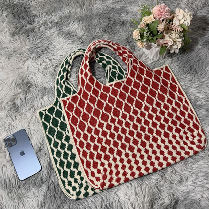 20+ Vintage Diamond Shoulder Bag Cintage Knit Tote Bag