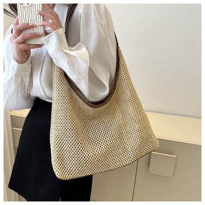 Casual Hollow Out Woven Shoulder Bag