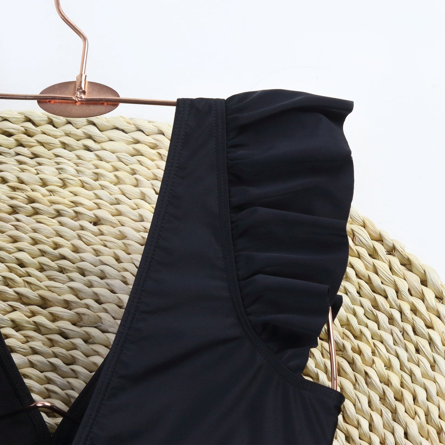 Flounce V-Neck Backless One Piece Swimwear