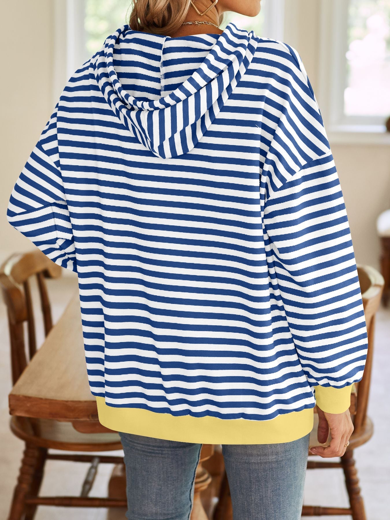 Color Block Striped Hooded Hoodies