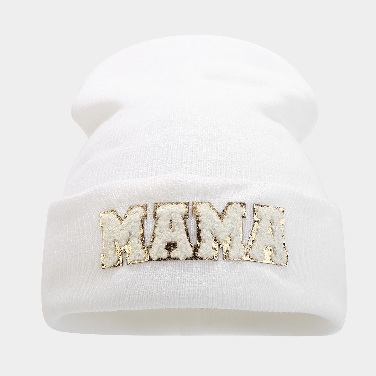 Simple Solid Color Letter Embroidery Knit Beanie