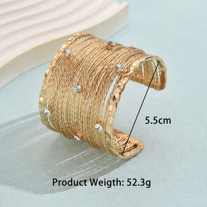 Sparkling Rhinestone Layered Mesh Open Bracelet