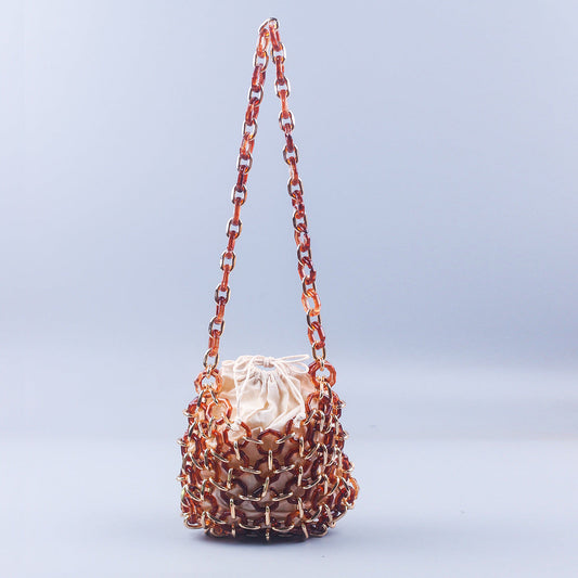 Hollow Out Handmade Beads Shoulder Bag