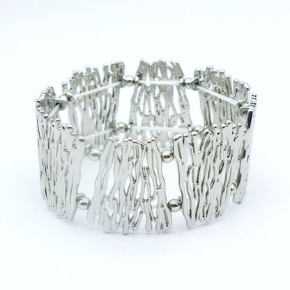 Retro Geometric Rhinestone Stretch Bracelet