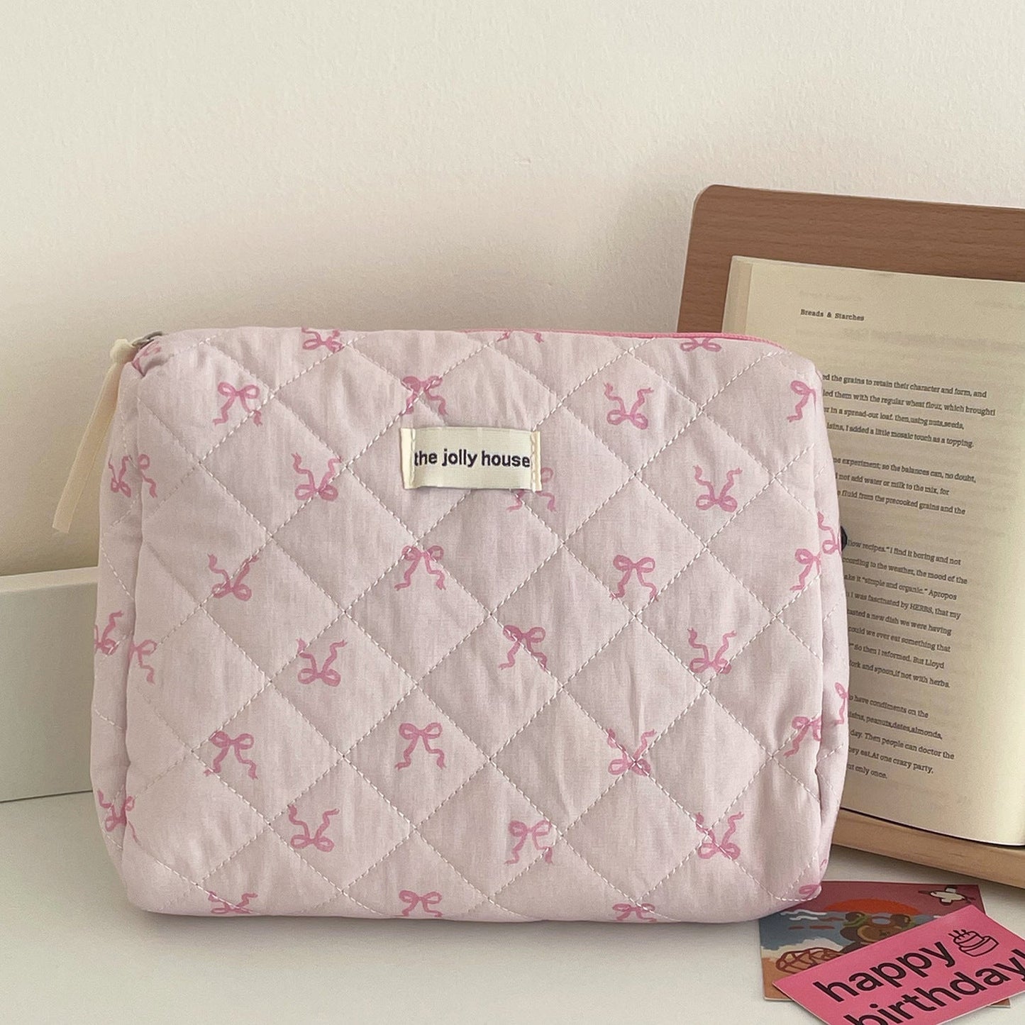 Pink Bow Large Capacity Sweet Make Up Bag
