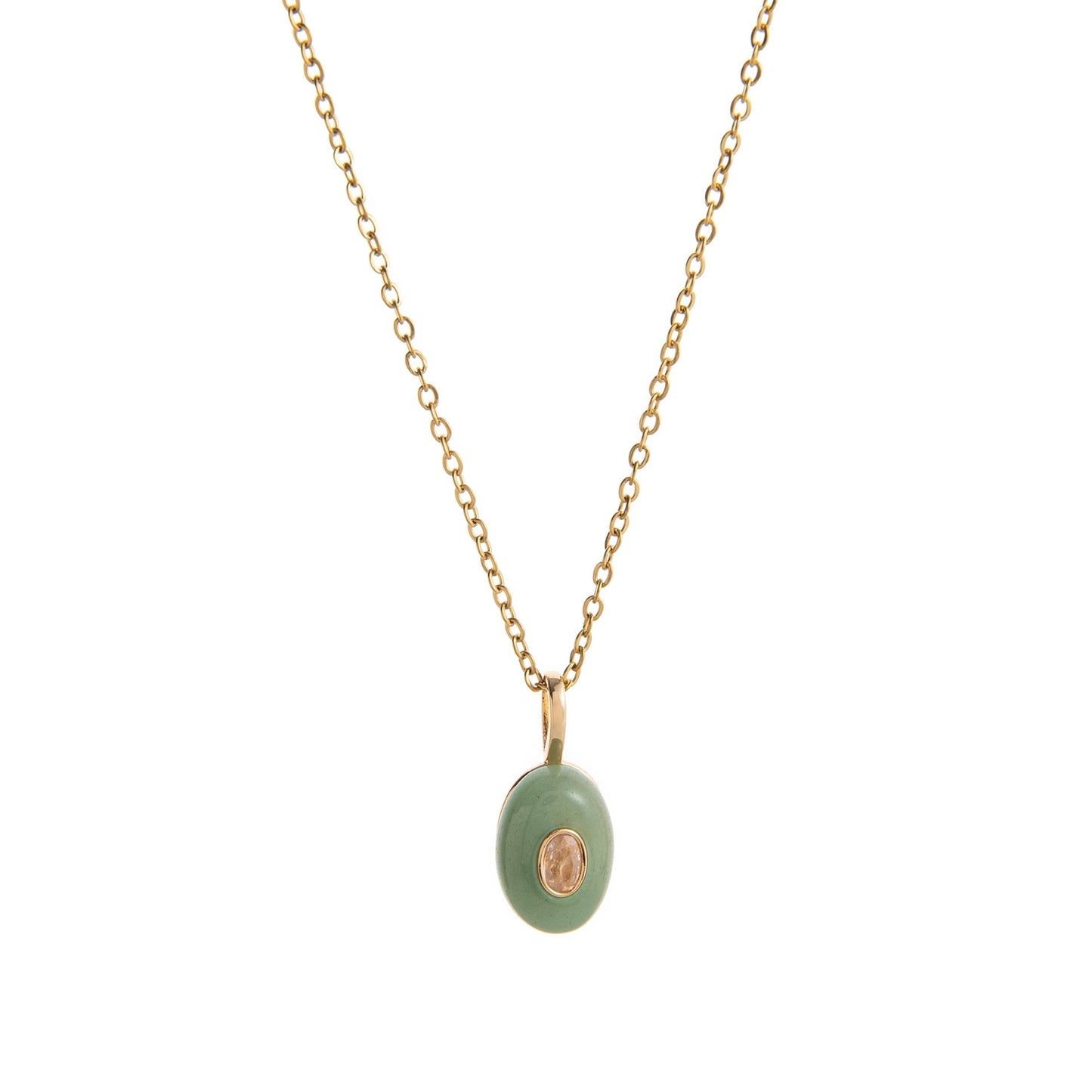 Trendy Rhinestone Waterdrop Pendant Chain Necklace