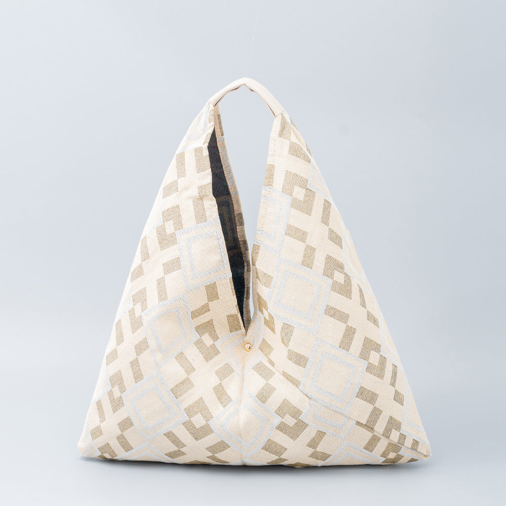 Vintage Triangle Print Shoulder Bags