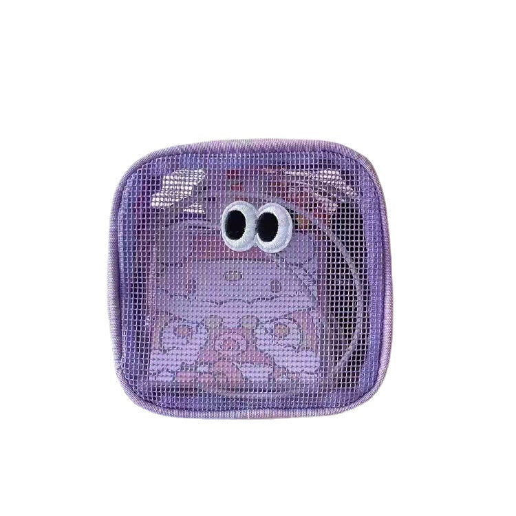 Cute Solid Color Mesh Make Up Bag