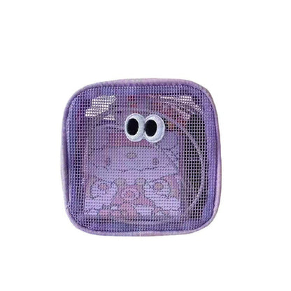 Cute Solid Color Mesh Make Up Bag
