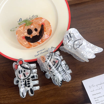 Cute Mini Pumpkin Ghost Halloween Hair Claw