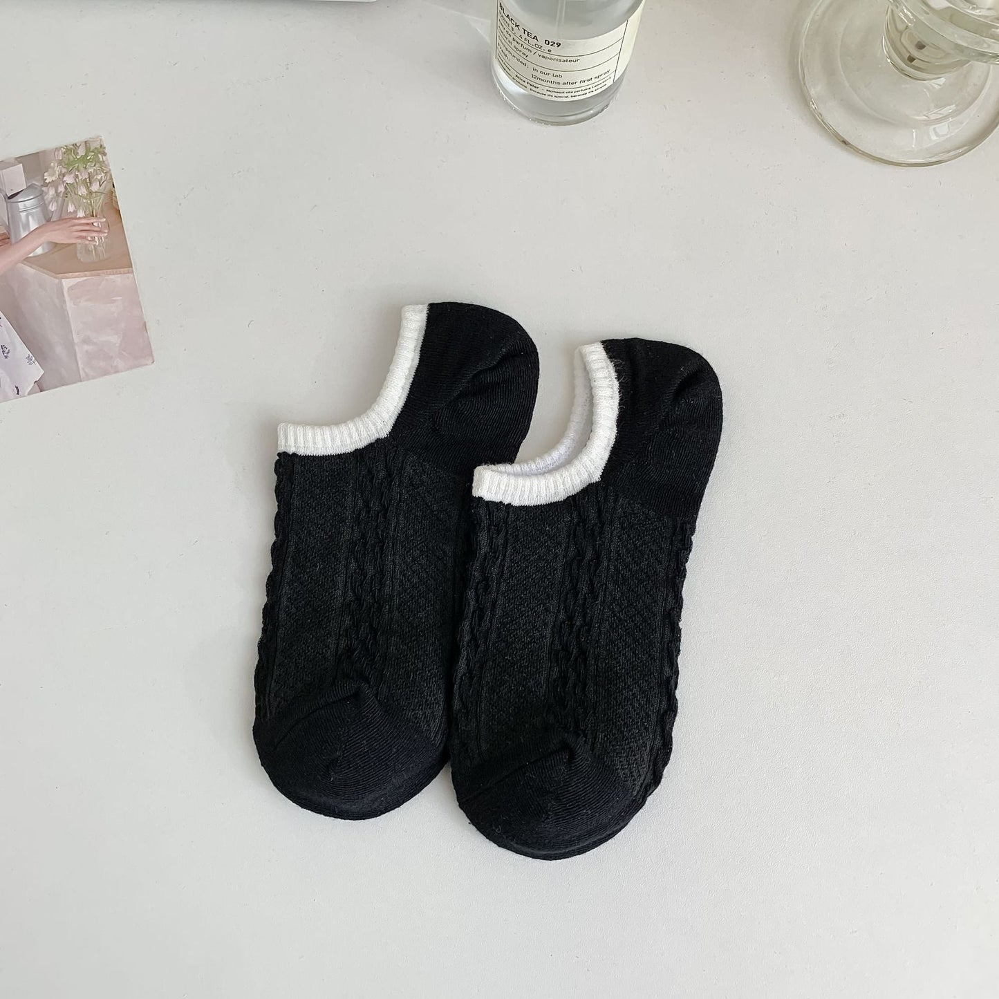 Color Block Sweet Simple Low Ankle Socks