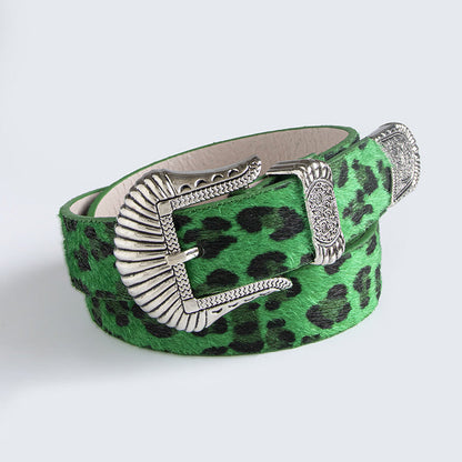 Leopard Print Vintage Punk Leather Belt
