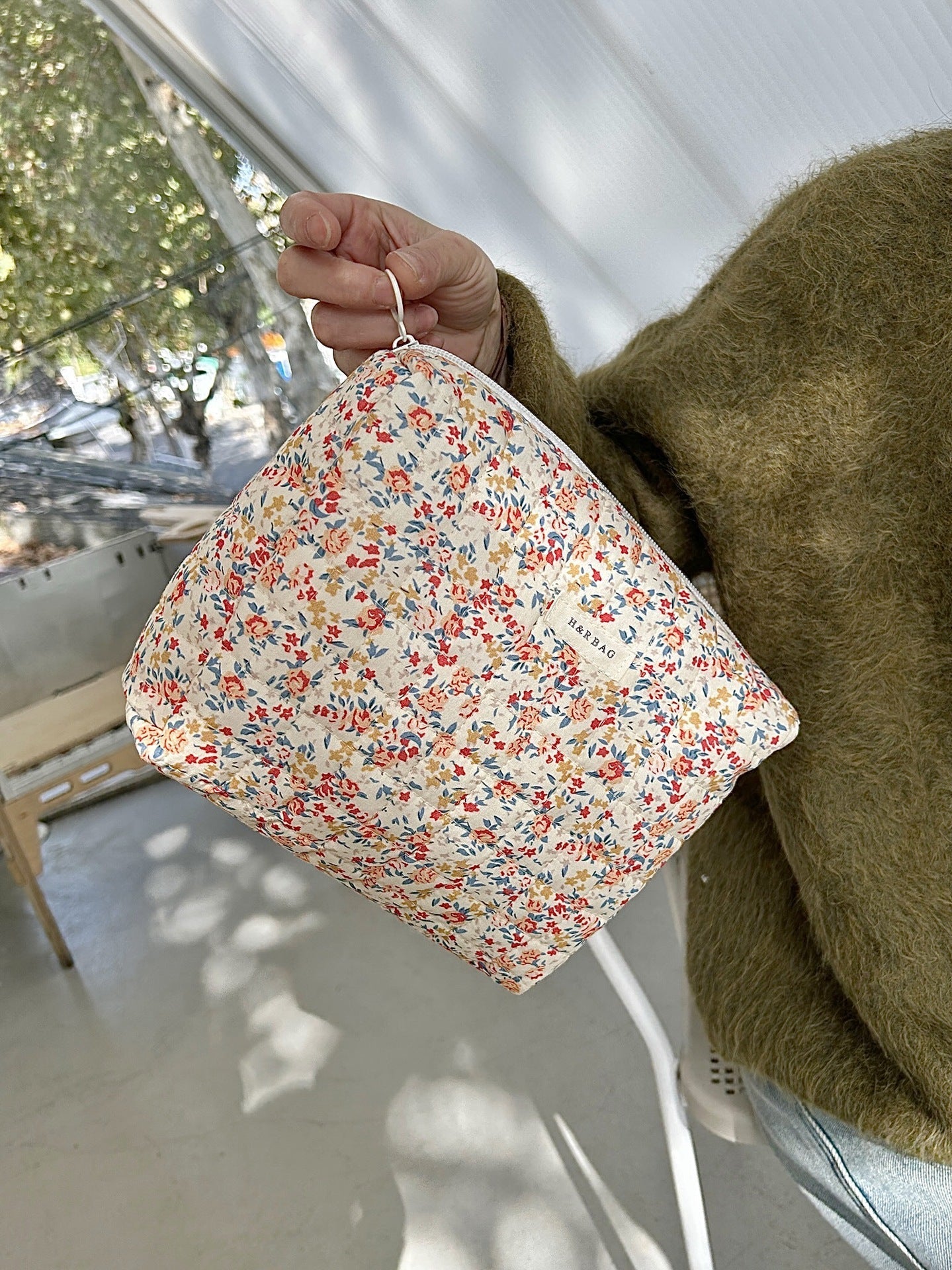 Floral Print Simple Sweet Coametic Bag