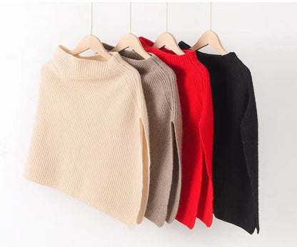 Side Split Solid Color Knitted Shawl Scarf