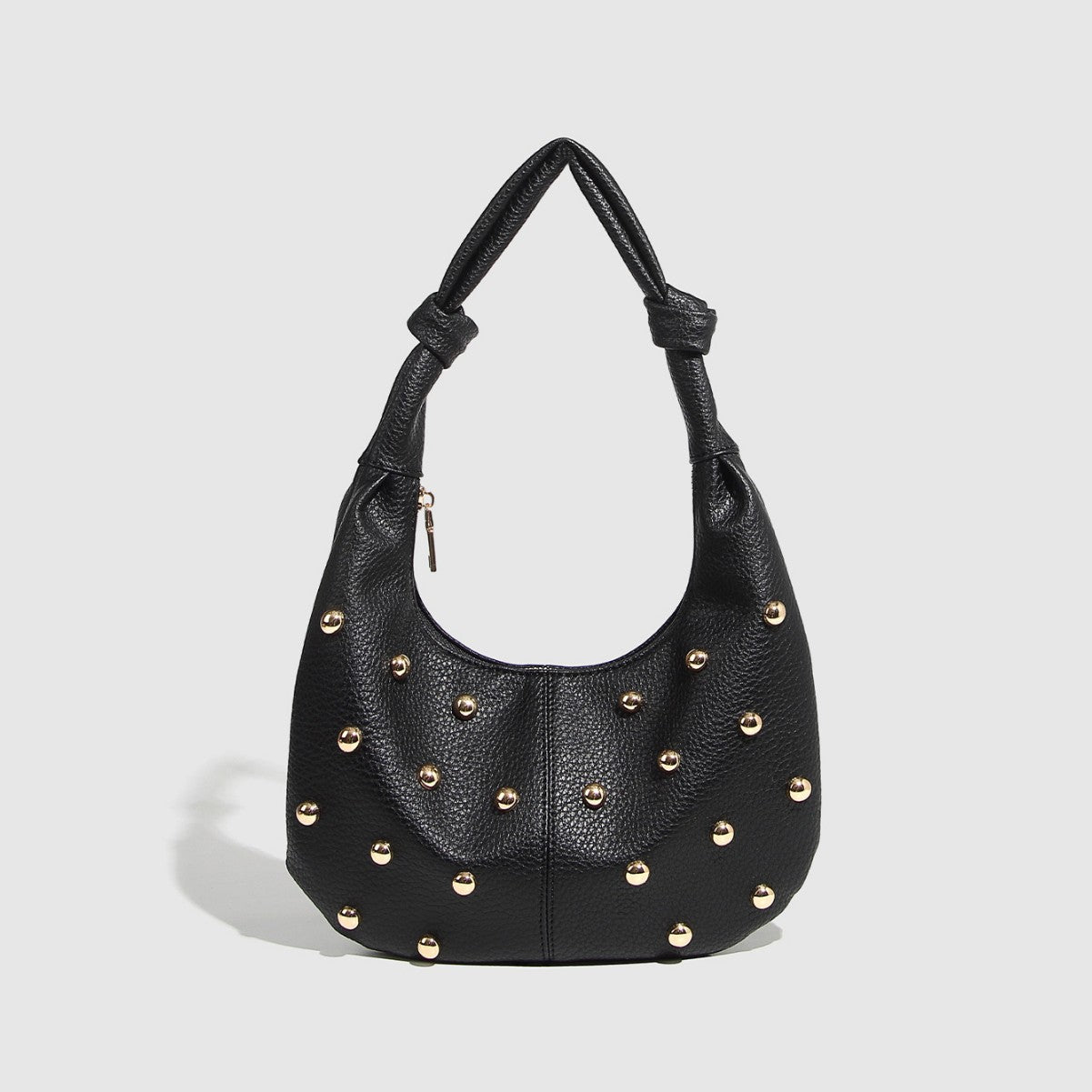 Trendy Studded Solid Color Shoulder Bag