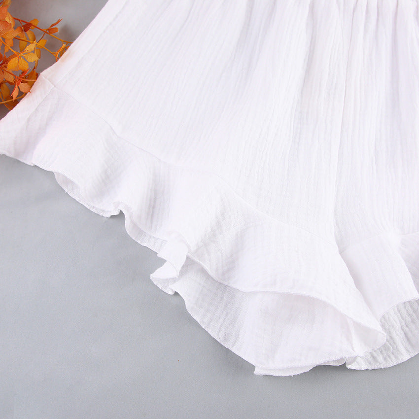 Flounce Solid Colid Sleepwear Sets