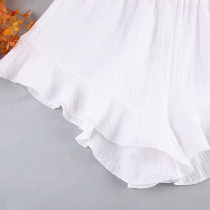 Flounce Solid Colid Sleepwear Sets