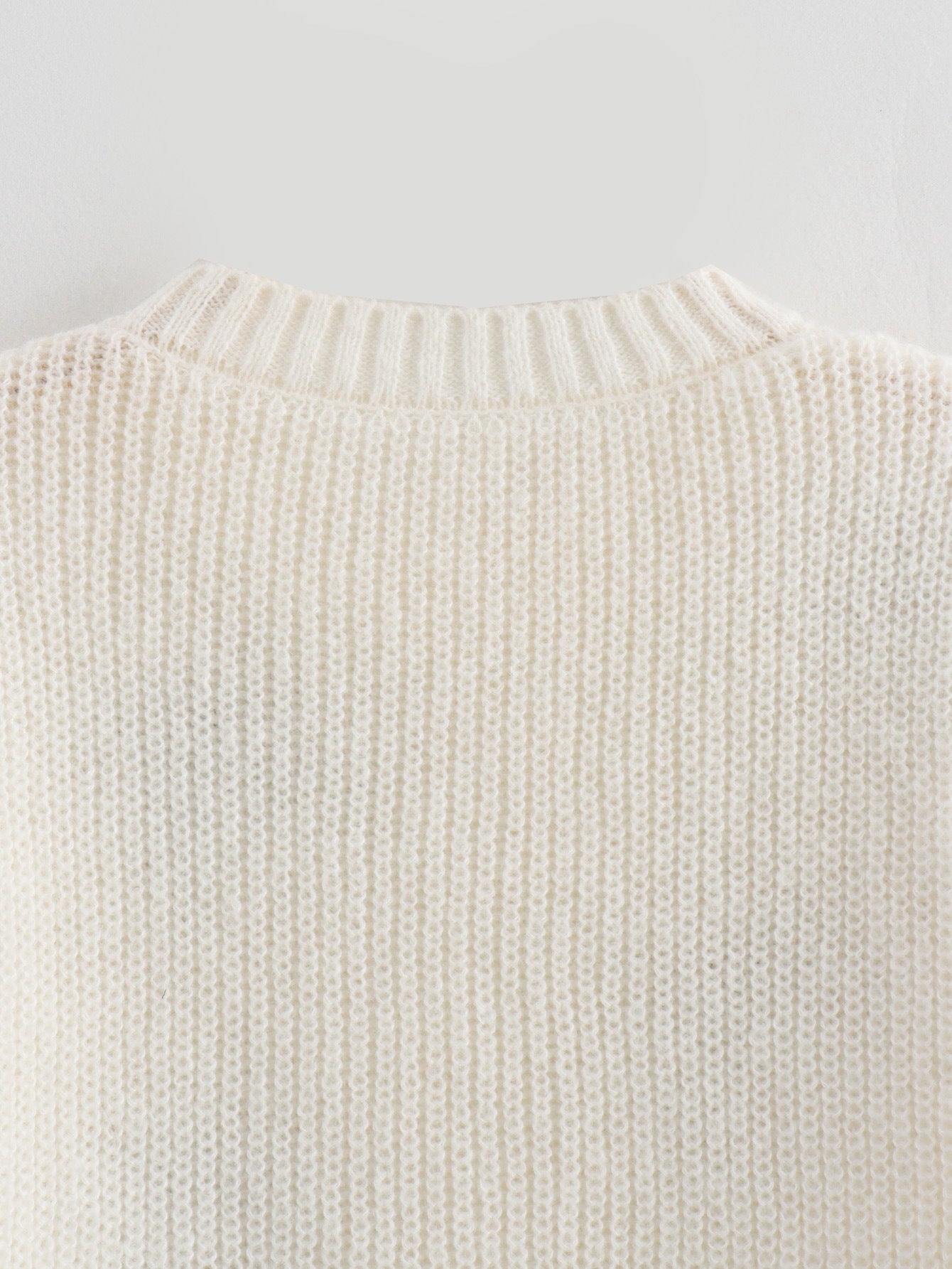 Elegant Crew Neck Bow Decor Sweater Top