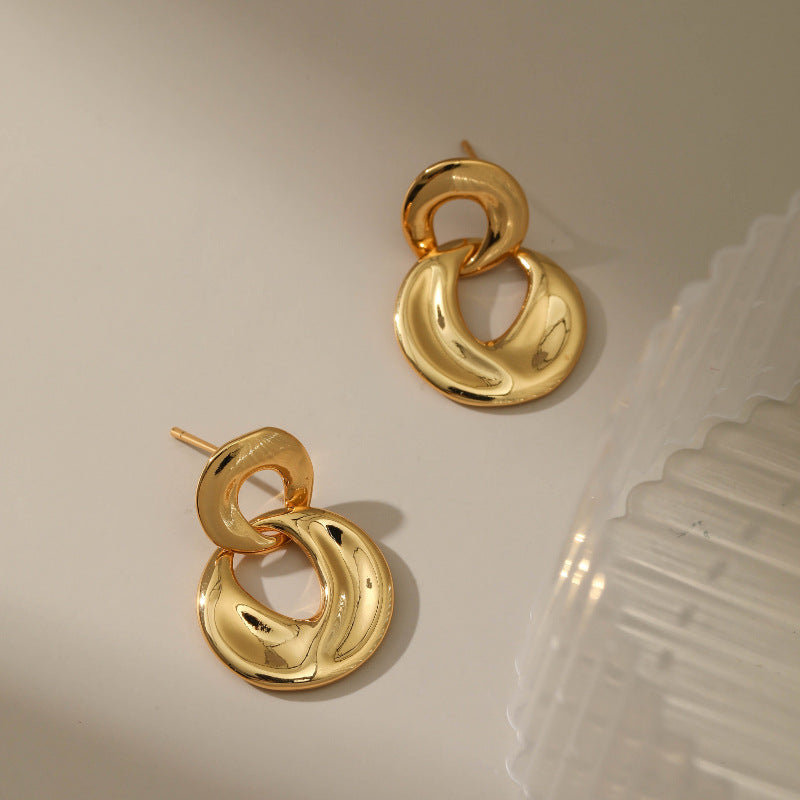 Irregular Circle Geometric Drop Earrings