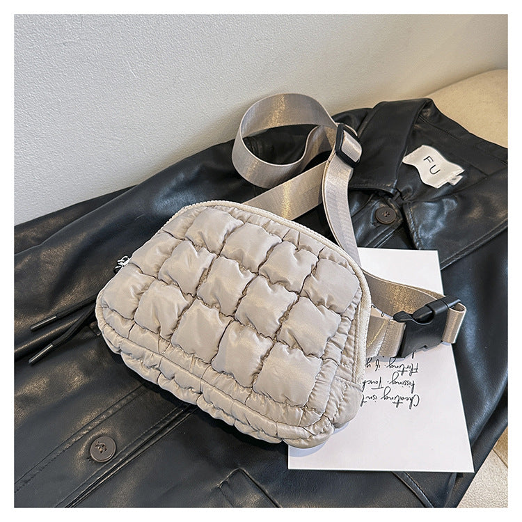 Candy Color Plaid Waist Bag Casual Chest Bag