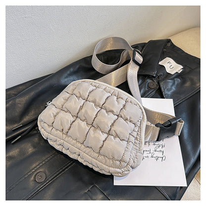 Candy Color Plaid Waist Bag Casual Chest Bag