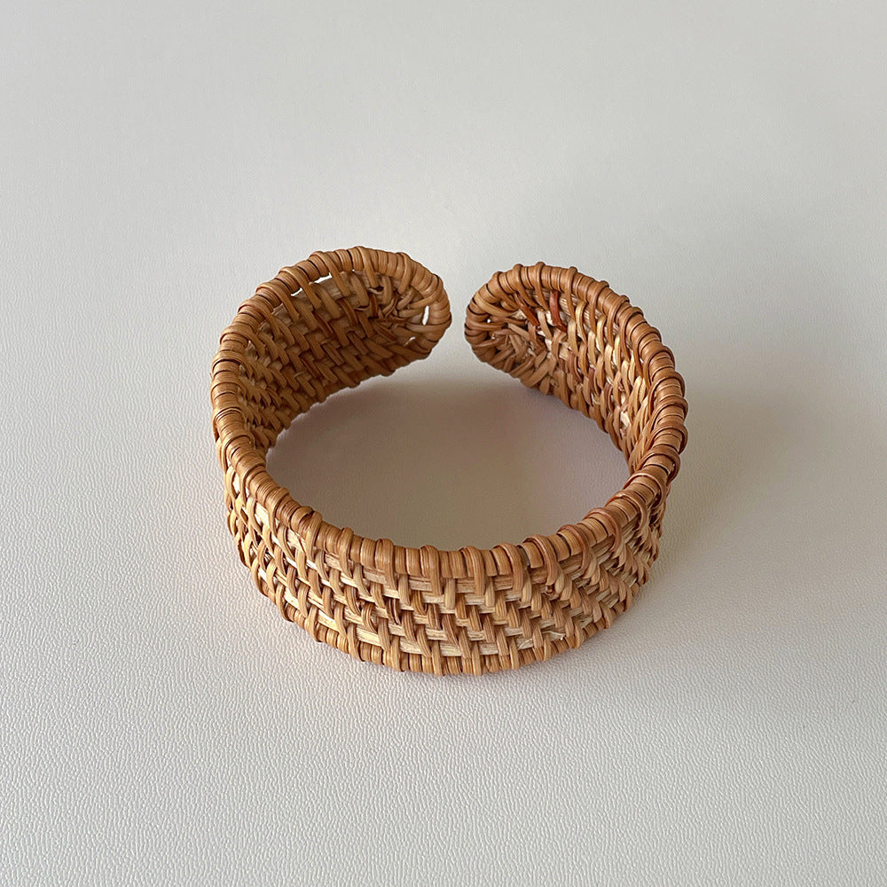 Vintage Straw Braided Round Bracelets