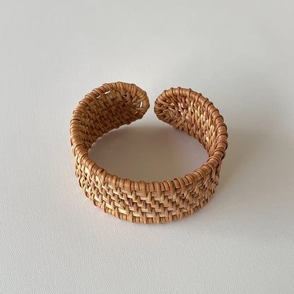 Vintage Straw Braided Round Bracelets