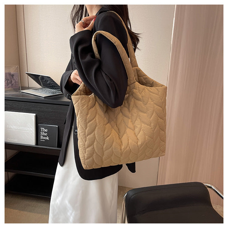 Simple Solid Color Casual Shoulder Bag