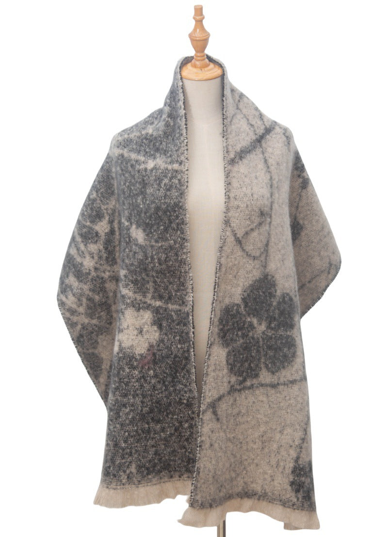 Contrasct Color Floral Print Scarves