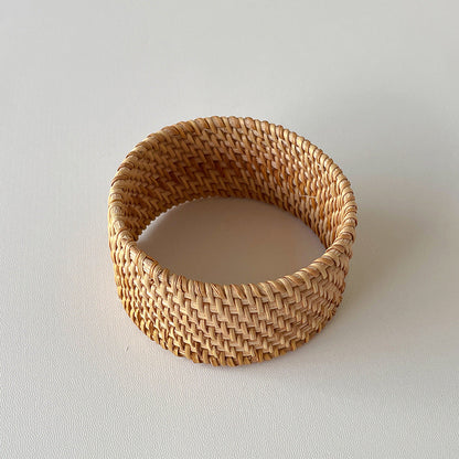 Vintage Straw Braided Round Bracelets